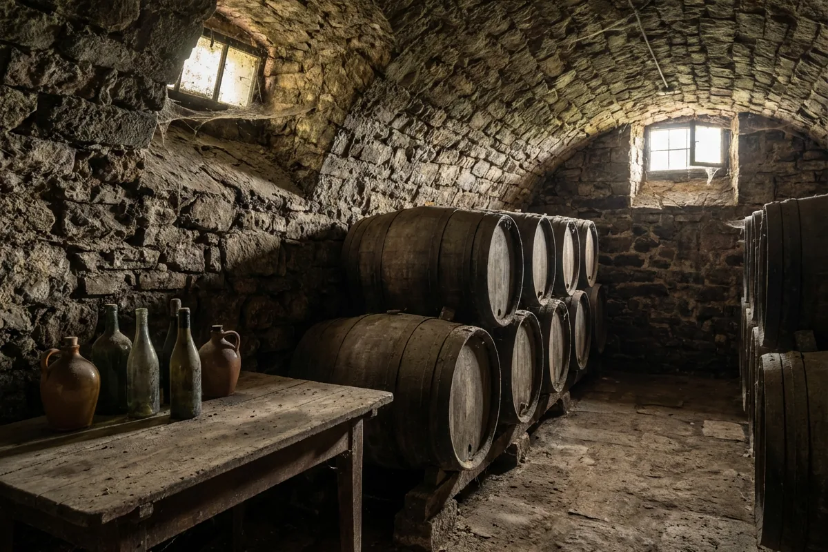 Historischer Wein im historischen Weinkeller