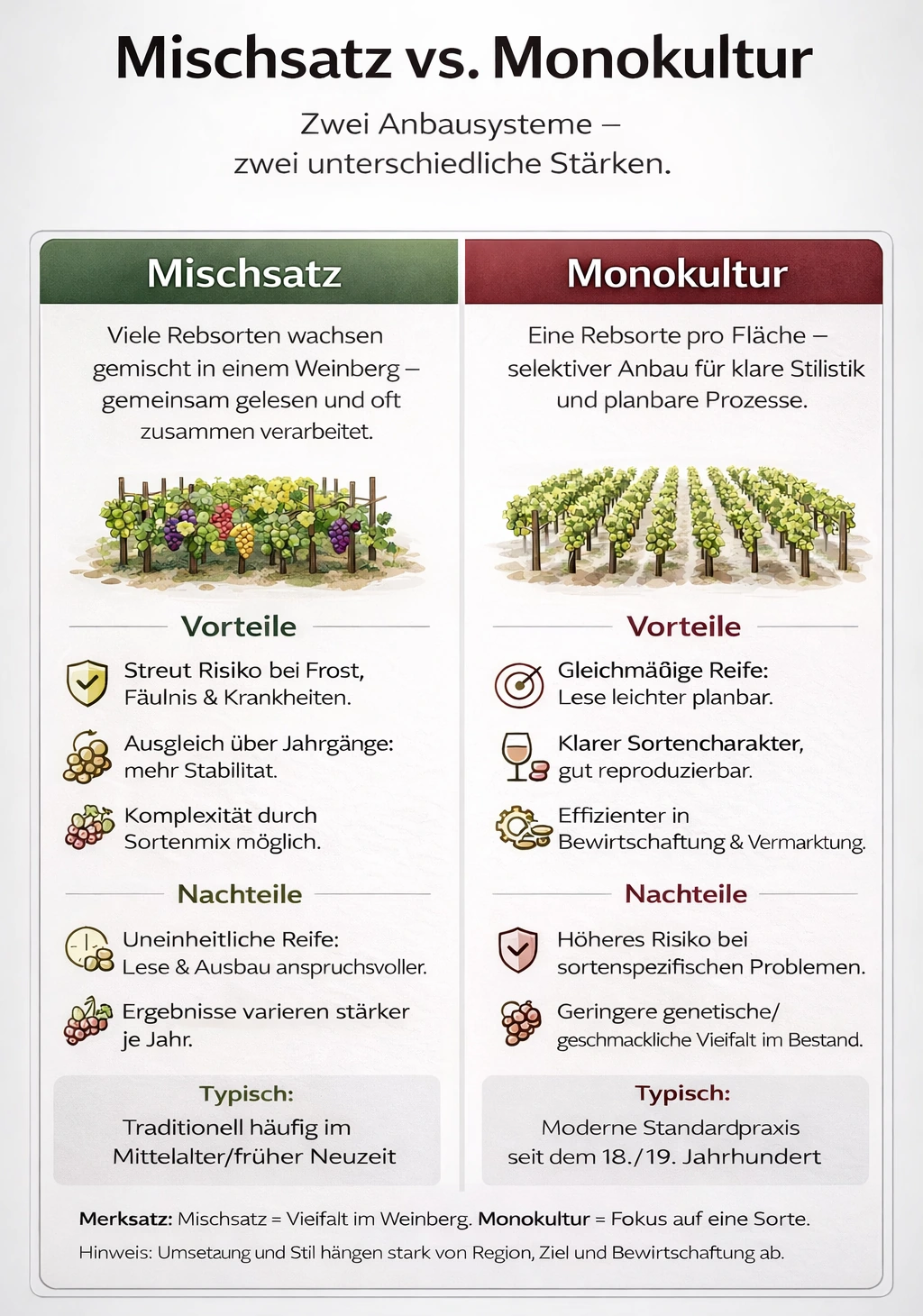 Weinbau - Mischsatz vs Monokultur